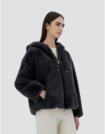 SWEATSHIRT IN FAUX MINK FUR Black 8 SWEATSHIRT IN FAUX MINK FUR Black