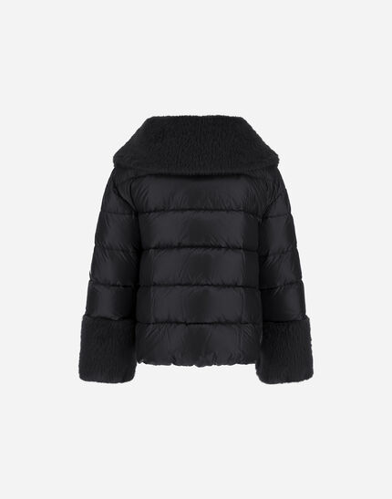 JACKET IN NYLON ULTRALIGHT AND LADY ALTERNATIVE FUR Black 6 JACKET IN NYLON ULTRALIGHT AND LADY ALTERNATIVE FUR Black