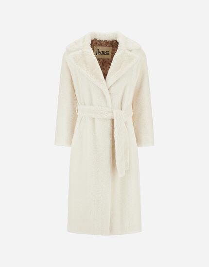 COAT IN SOFT ALTERNATIVE FUR White