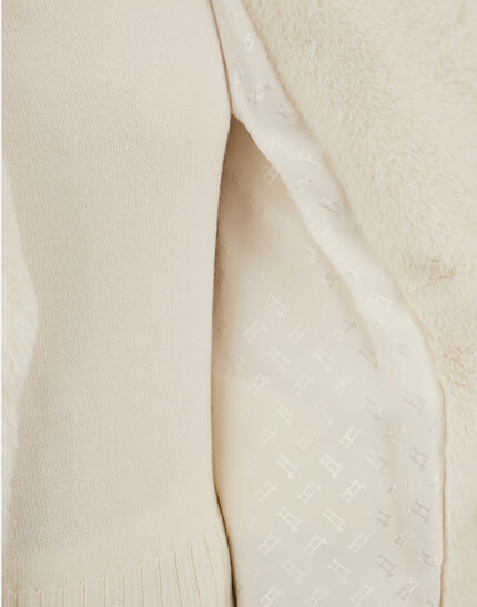 COAT IN SOFT ALTERNATIVE FUR White