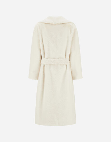 COAT IN SOFT ALTERNATIVE FUR White
