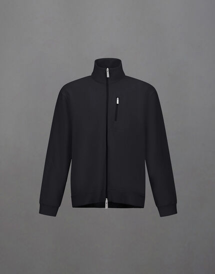 LAMINAR CARDIGAN IN HEAVY COTTON Black
