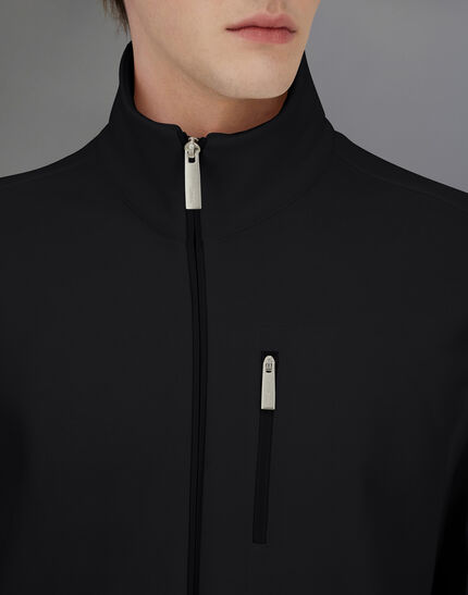 LAMINAR CARDIGAN IN HEAVY COTTON Black