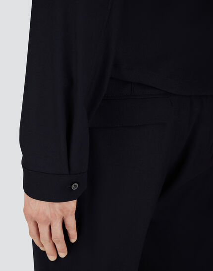 TROUSERS IN FLUID WOOL Navy Blue