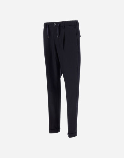 TROUSERS IN FLUID WOOL Navy Blue