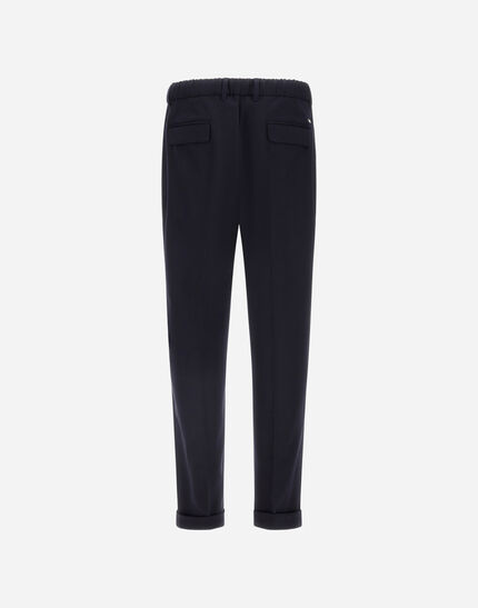 TROUSERS IN FLUID WOOL Navy Blue