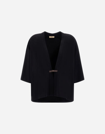 CARDIGAN IN PONTE ROMA JERSEY Black