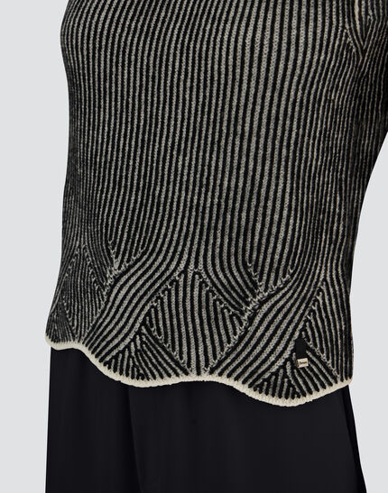 VEST IN TWO-TONE VANISÉ WOOL White/Black 3 VEST IN TWO-TONE VANISÉ WOOL White/Black