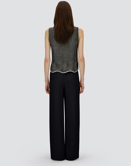 VEST IN TWO-TONE VANISÉ WOOL White/Black 5 VEST IN TWO-TONE VANISÉ WOOL White/Black