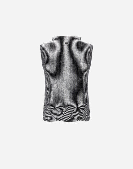 VEST IN TWO-TONE VANISÉ WOOL White/Black 7 VEST IN TWO-TONE VANISÉ WOOL White/Black