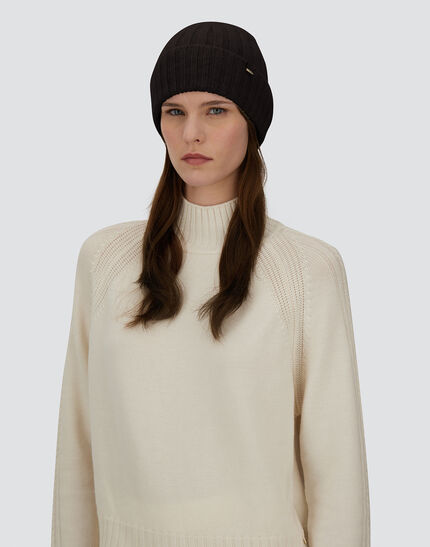 BEANIE IN PURE CASHMERE Dark Chocolate 5 BEANIE IN PURE CASHMERE Dark Chocolate