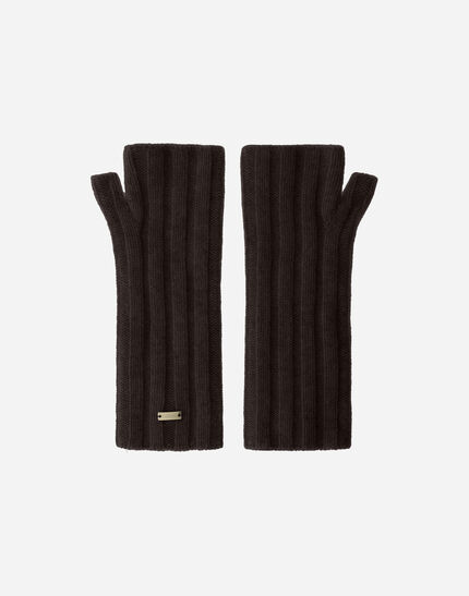 GLOVES IN PURE CASHMERE Dark Chocolate