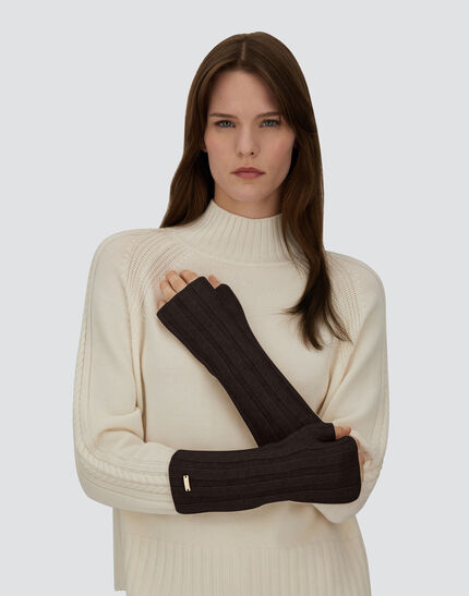 GLOVES IN PURE CASHMERE Dark Chocolate