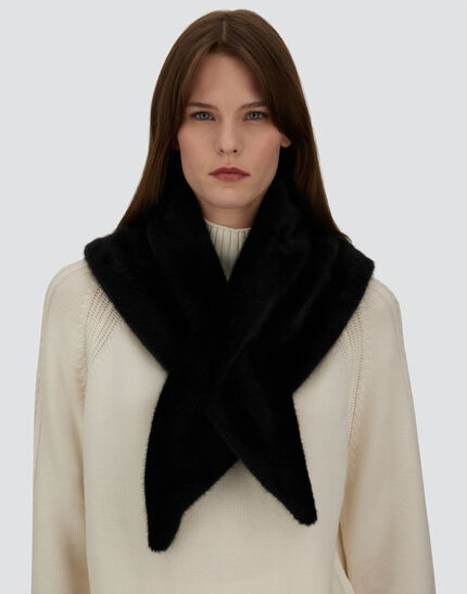 SCARF IN LADY ALTERNATIVE FUR Black