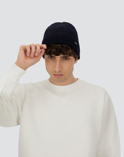 BEANIE IN PURE CASHMERE Dark Blue