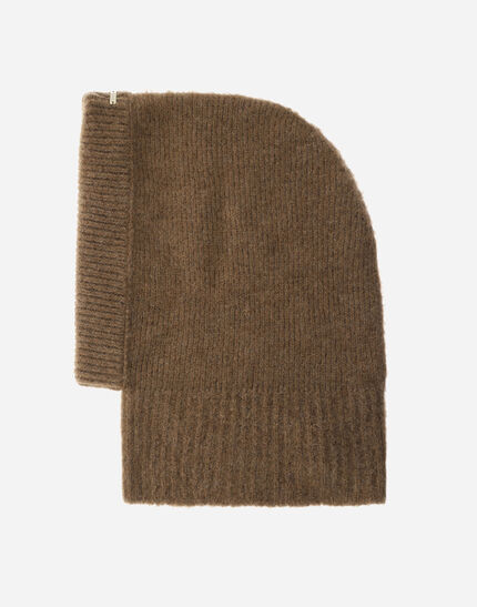 BALACLAVA IN PLAIN ALPACA WOOL Earthenware