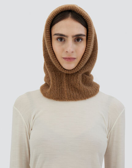 BALACLAVA IN PLAIN ALPACA WOOL Earthenware 3 BALACLAVA IN PLAIN ALPACA WOOL Earthenware