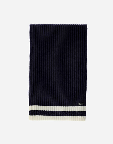 RESORT SCARF IN DOUBLE RIB WOOL Navy Blue