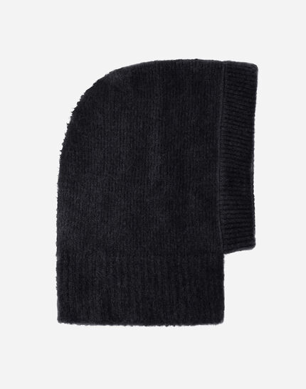 BALACLAVA IN PLAIN ALPACA WOOL Black