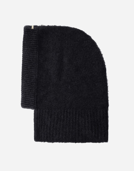 BALACLAVA IN PLAIN ALPACA WOOL Black