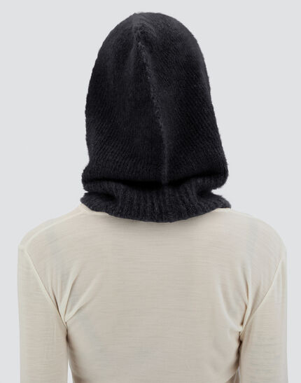 BALACLAVA IN PLAIN ALPACA WOOL Black