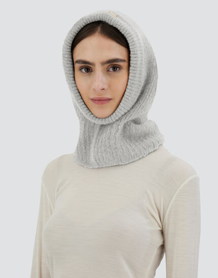 BALACLAVA IN PLAIN ALPACA WOOL Putty