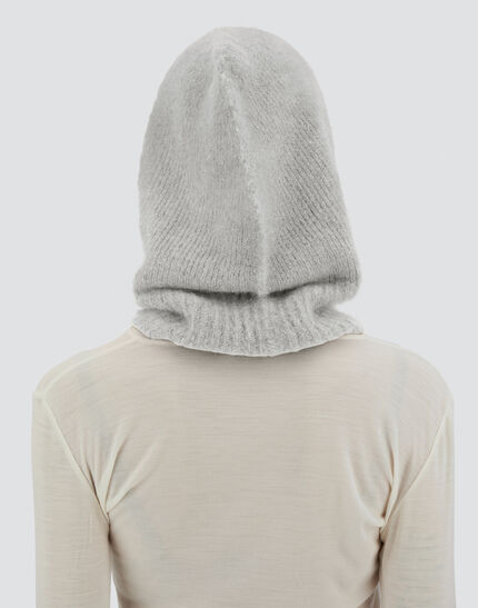 BALACLAVA IN PLAIN ALPACA WOOL Putty