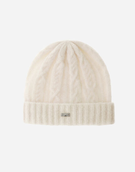 RESORT BEANIE IN CABLE KNIT ALPACA WOOL Chantilly