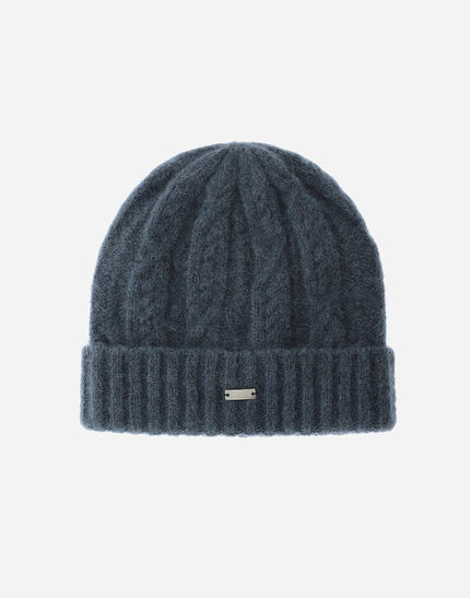 RESORT BEANIE IN CABLE KNIT ALPACA WOOL Midnight Teal
