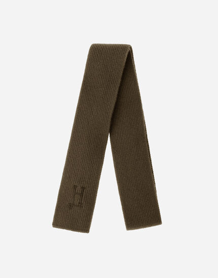 SCARF IN PLAIN WOOL G.5 Green/Beige