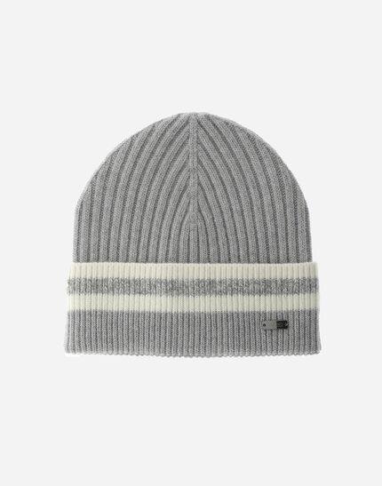RESORT BEANIE IN DOUBLE RIB WOOL Grey Pearl