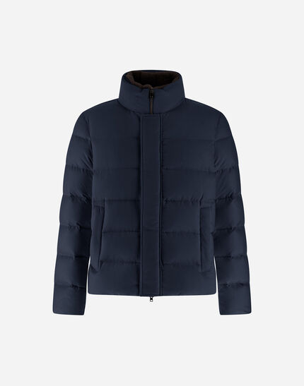 BOMBER JACKET IN ARENDELLE AND FAUX FUR Navy Blue