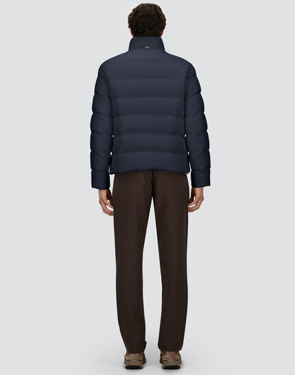 BOMBER JACKET IN ARENDELLE AND FAUX FUR Navy Blue 5 BOMBER JACKET IN ARENDELLE AND FAUX FUR Navy Blue