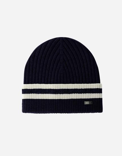 RESORT BEANIE IN DOUBLE RIB WOOL Navy Blue