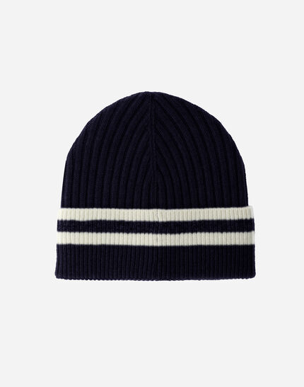 RESORT BEANIE IN DOUBLE RIB WOOL Navy Blue 3 RESORT BEANIE IN DOUBLE RIB WOOL Navy Blue