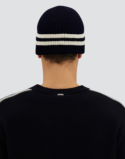 RESORT BEANIE IN DOUBLE RIB WOOL Navy Blue 6 RESORT BEANIE IN DOUBLE RIB WOOL Navy Blue