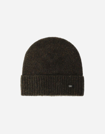 BEANIE IN MELANGE WOOL BLEND Olive Green