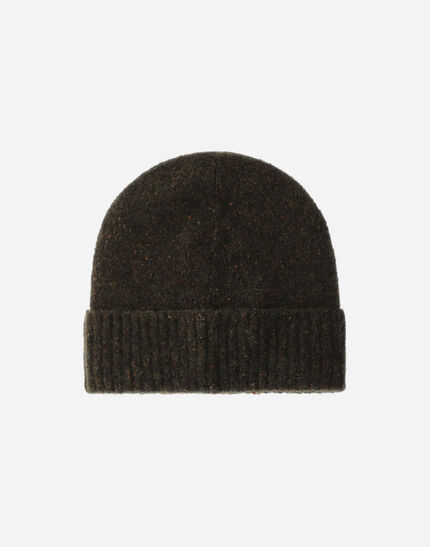 BEANIE IN MELANGE WOOL BLEND Olive Green