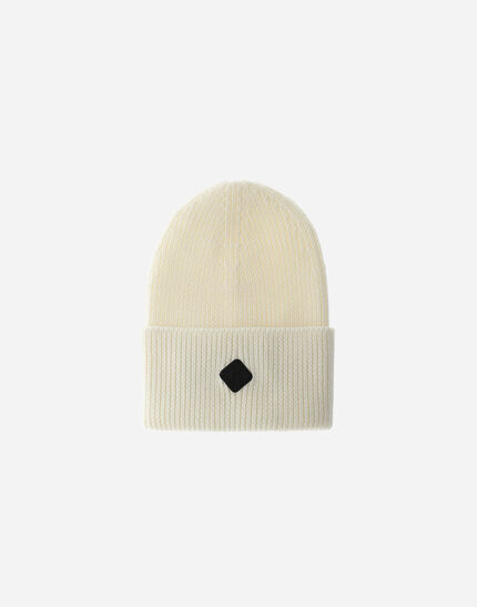 BEANIE IN RIBBED MERINO WOOL White