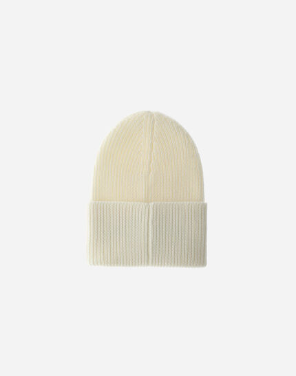 BEANIE IN RIBBED MERINO WOOL White 3 BEANIE IN RIBBED MERINO WOOL White