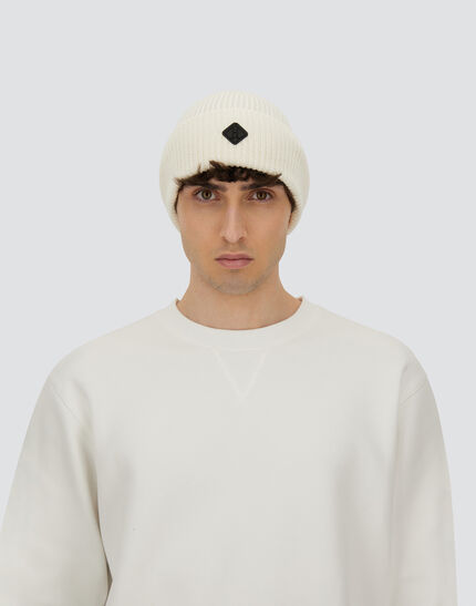 BEANIE IN RIBBED MERINO WOOL White 4 BEANIE IN RIBBED MERINO WOOL White
