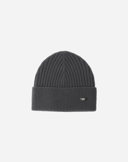 BEANIE IN DOUBLE RIB WOOL Grey