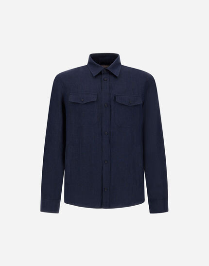RESORT SHACKET IN NEW LINEN Blue/White