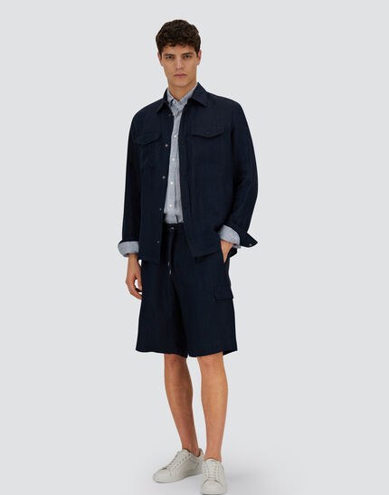 RESORT SHACKET IN NEW LINEN Blue/White