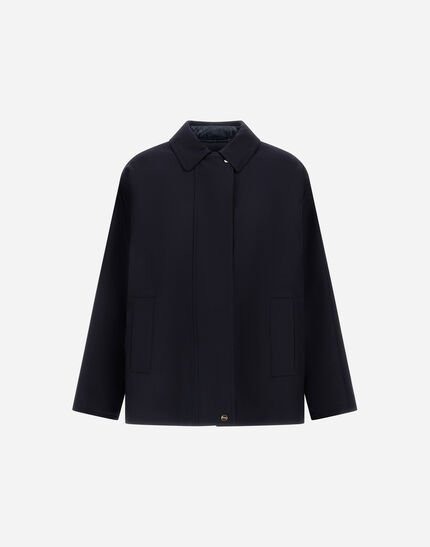 JACKET IN FLUID WOOL AND NYLON ULTRALIGHT Navy Blue