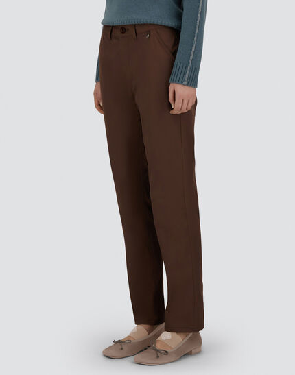 RESORT TROUSERS IN COTTON FEEL Dark Chocolate