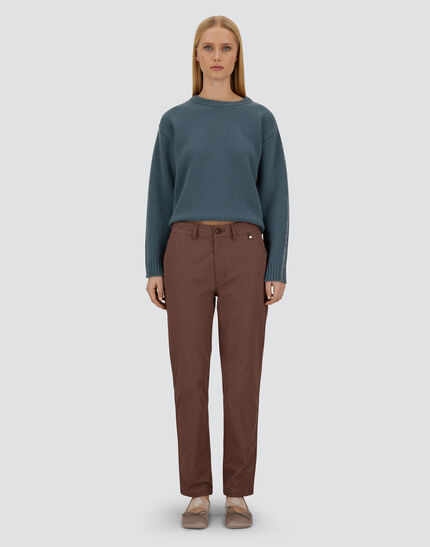 RESORT TROUSERS IN COTTON FEEL Dark Chocolate