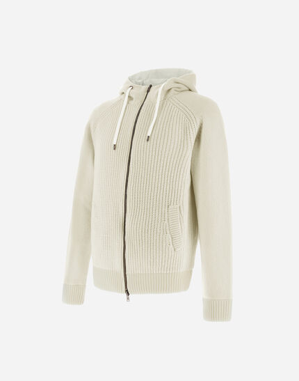 RESORT CARDIGAN IN STOCKING-STITCHED CARDED WOOL Cream 3 RESORT CARDIGAN IN STOCKING-STITCHED CARDED WOOL Cream