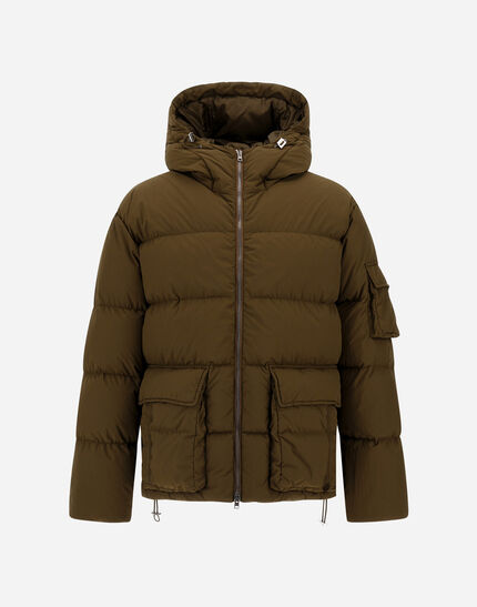 JACKET IN WASHED NYLON Military