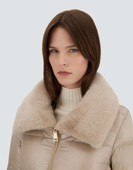 JACKET IN NYLON ULTRALIGHT AND LADY ALTERNATIVE FUR Chantilly 3 JACKET IN NYLON ULTRALIGHT AND LADY ALTERNATIVE FUR Chantilly